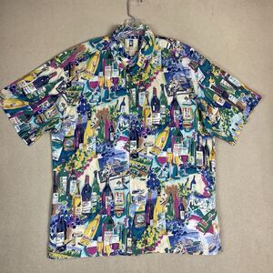KAHALA Shirt Mens Large‎ Multicolor California Napa Valley Wine County Print